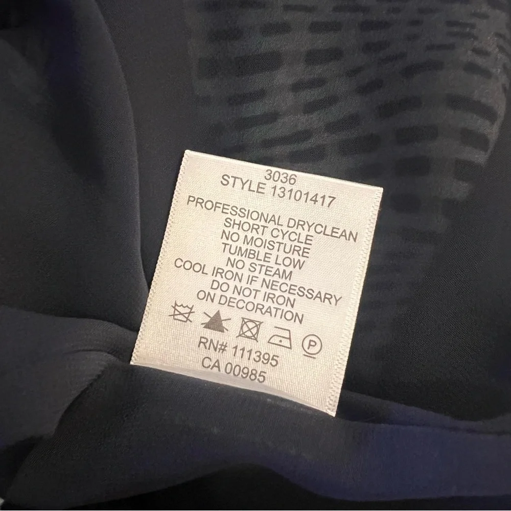 Tory Burch navy blue and White Patterned silk dress Dress 14 sleeveless
